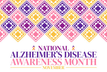 National Alzheimer's Disease Awareness Month November poster supporting dementia research and care