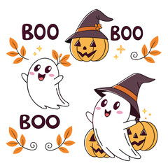 Four charming watercolor illustrations design