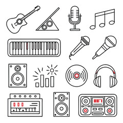 Modern line art icon collection for digital design