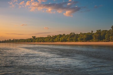 A perspective of a flowing river