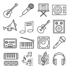 Modern line art icon collection for digital design