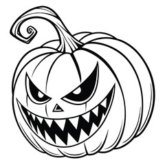 Menacing black and white cartoon character illustration