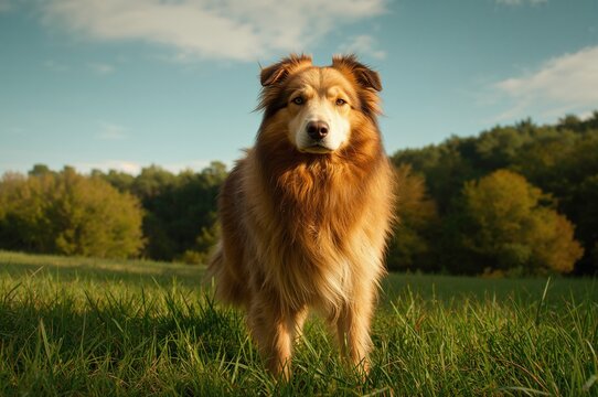 Canine Posing in an Open Area