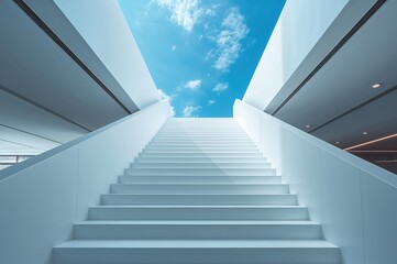 Obraz premium Steps Leading Up to a Clear Blue Sky