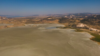 A dry, shallow lake, a powerful geographical narrative shaped by climate and natural contrast. Burdur, Turkey.