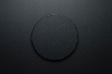Professional photo session featuring a circular black slate