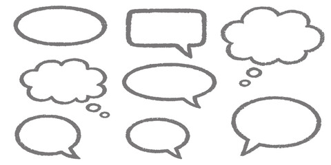 Obraz premium A vector illustration of a set of cartoon speech bubbles for chat and communication design