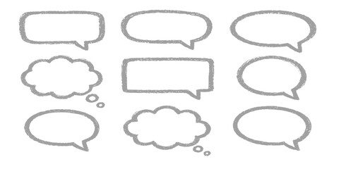 A vector illustration of a collection of cartoon speech bubbles for comic dialog and chat communication