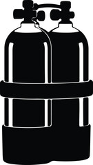 Vector scuba diving tanks oxygen gas cylinder silhouette illustrator