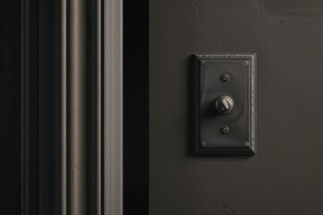 The vintage light switch has faded in hue