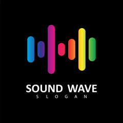 Sound wave illustration logo vector icon template. Audio colorful wave logo. Vector equalizer element