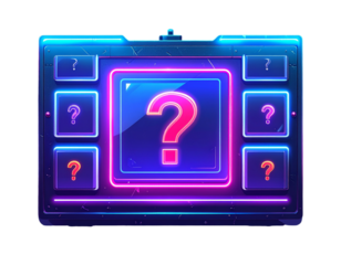 Neon Quiz Game Show Template with Question and Answer Frames PNG