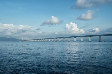 The ocean beneath the bridge