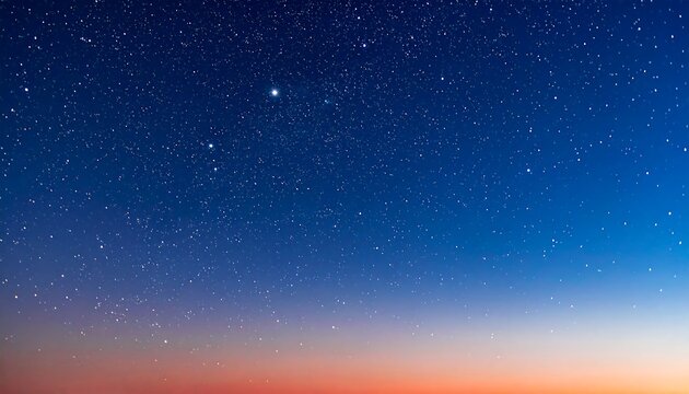 Starry night sky at sunset