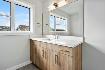 Bathroom with a sink and a mirror