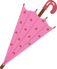 cute valentines heart pattern umbrella vector cartoon illustration
