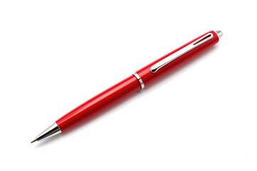 Crimson pen set against a plain white backdrop