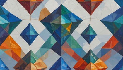 Geometric abstract pattern of interlocking rhombuses