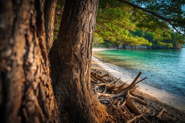 Detailed view of a single tree