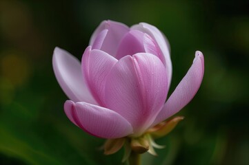 Fototapeta premium Close-up of a soft pink flower in its natural environment