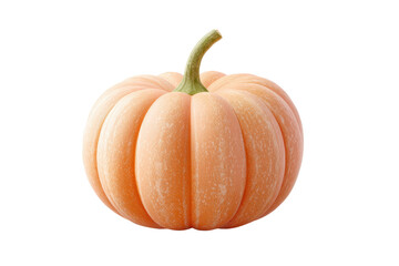 Obraz premium Close-up of a fresh orange pumpkin with green stem on black background, cut out