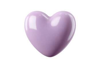 Fototapeta premium Glossy lavender heart shape on black background, cut out