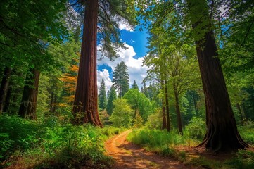 Fototapeta premium Ancient forest with towering trees