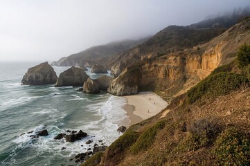Coastal Cliffs Along the Pacific Ocean