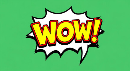 Dynamic 'WOW' text burst in vibrant comic book style, perfect for exciting announcements!