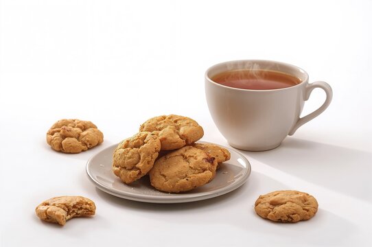 Freshly baked Atta cookies showcased from unique perspectives on a plain backdrop