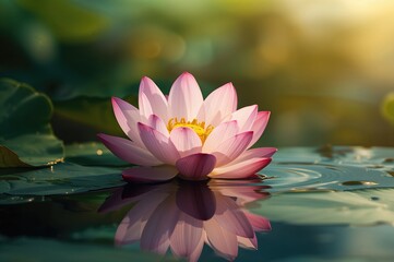 Detailed View of a Blooming Lotus in a Garden Setting