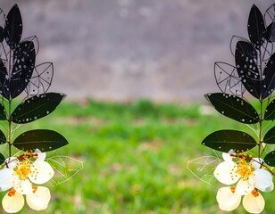 Abstract floral design on a blurred background