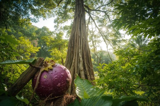 Rare tropical fruit Flacourtia jangomas (lovlolika) found in a tropical region