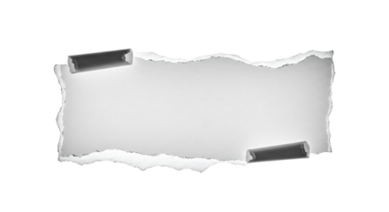 Torn paper piece isolated on transparent background, a blank canvas for creativity