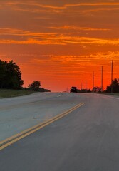 Beautiful Rural Midwestern Sunset Near Spring Hill
