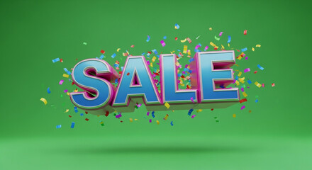 Explosive sale announcement with vibrant confetti, perfect for exciting promotions and events!