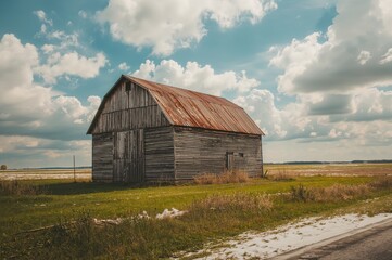 Obraz premium Dilapidated and Weathered Barn