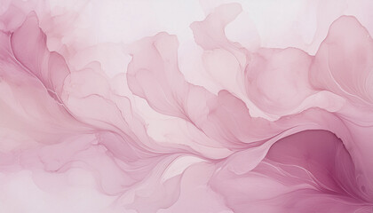 Soft and delicate watercolor illustration of gentle pink waves flowing seamlessly across a serene background