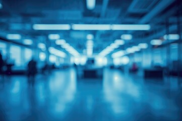 Modern bright and spacious corporate workspace interior with blurred background