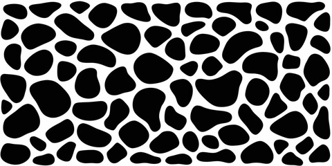 Abstract black and white organic shapes forming a repeating pattern background