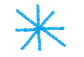 Hand-Drawn Starburst Asterisk PNG –BLUE Rough Crayon Sketch Symbol – Isolated on Transparent Background PNG for Design & Decoration	
