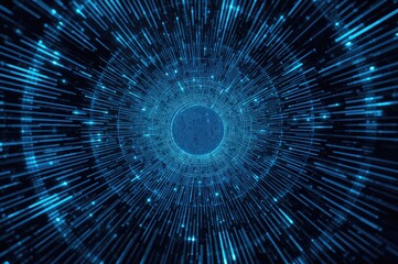 Advanced 3D digital circuit design with dynamic motion graphics for data processing and connectivity