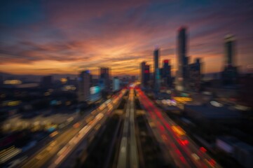 Obraz premium Nighttime urban blur