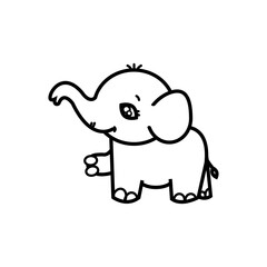 Fototapeta premium Cute Elephant Cartoon. vector illustration