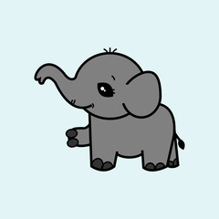 Obraz premium Cute Elephant Cartoon. vector illustration