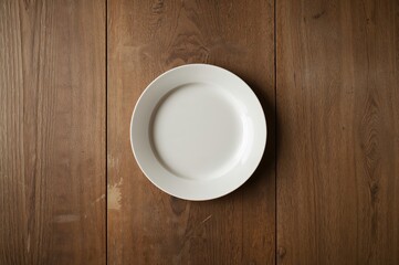 Empty Dish Resting on a Wooden Surface