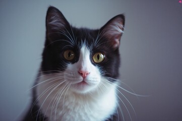 Stunning monochrome feline at home