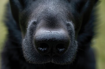 Fototapeta premium Detailed view of a dark canine's snout