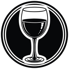 wine glass vector icon on white background