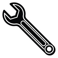 wrench vector icon on white background